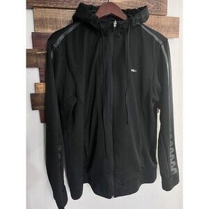 reebok zip up hoodie lightweight Large black Playdry